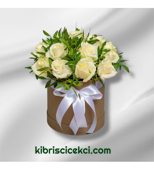 Kutuda 17 Beyaz Gül